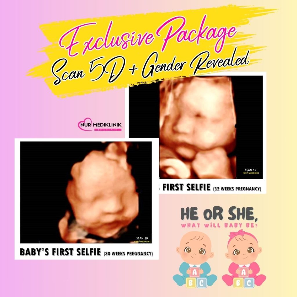 Nur Mediklinik Exclusive Package Gender Revealed - 4 in 1 - Gender Scan + Growth Scan + Gender Revealed Suprised Box/Bag + Scan 5D Gift Box/Bag